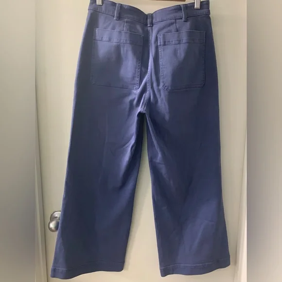 Everlane The Wide Leg Crop Pant Blue Size 10 - Picture 2 of 9